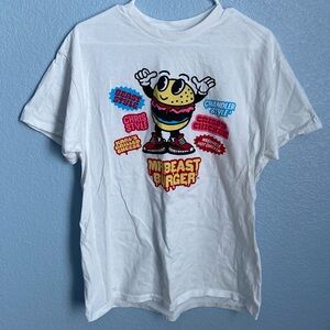 White Mr. Beast burger t-shirt
